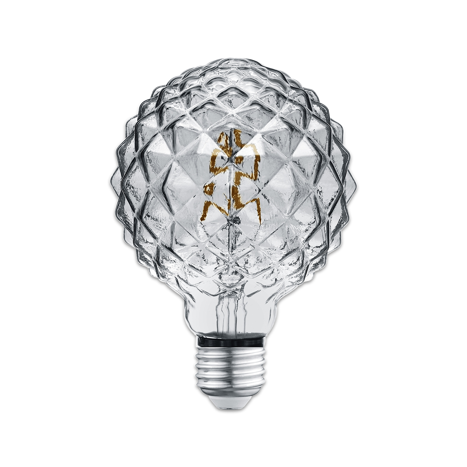 LED Lamp BOL E27-4W Glas Zilver