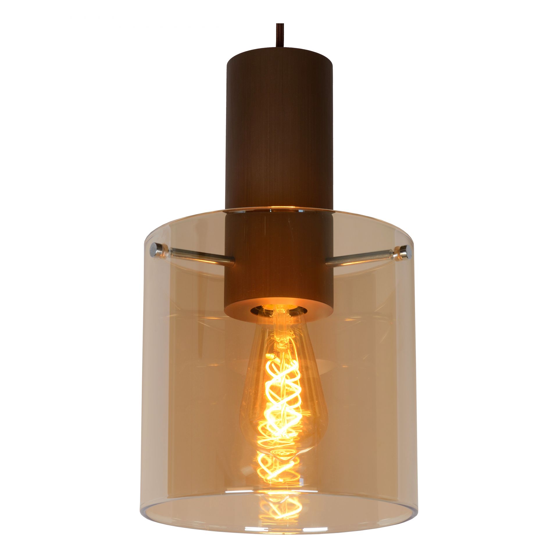 Hanglamp TOLEDO 3Del. Koper/Glas Amber